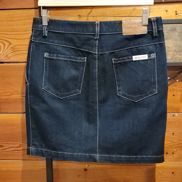 SEE BY CHLOE Dark Blue Denim Skirt US 8 Made In Italy GUC - Picture 11 of 16